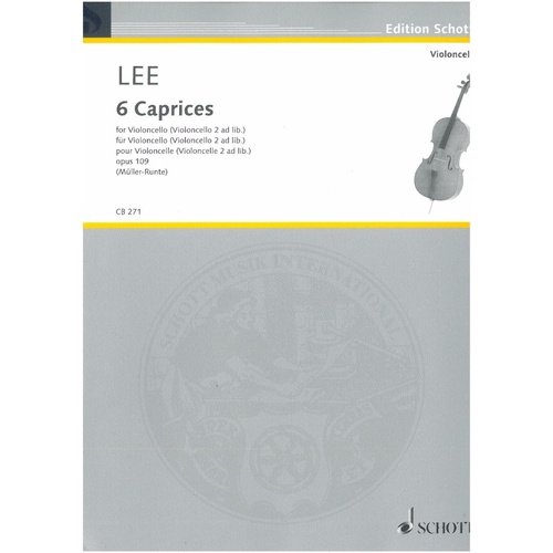 Lee 6 Caprices Op. 109 for Cello, Schott Music, 24 Pages