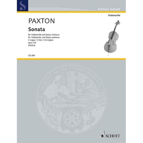 Paxton - Sonata in C Major Op. 3/3 for Cello and BC