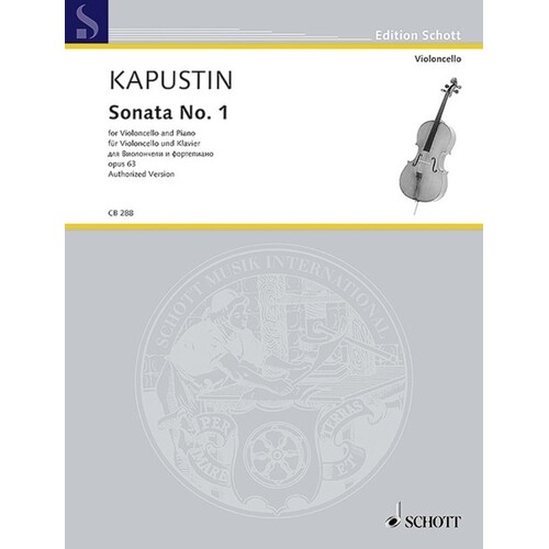 Kapustin - Sonata No 1 Op 63 Cello/Piano (Softcover Book)