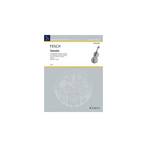 FESCH Sonata Op. 8 No. 3 in D Minor for Cello and Piano, 20 Pages, Published by Schott Music