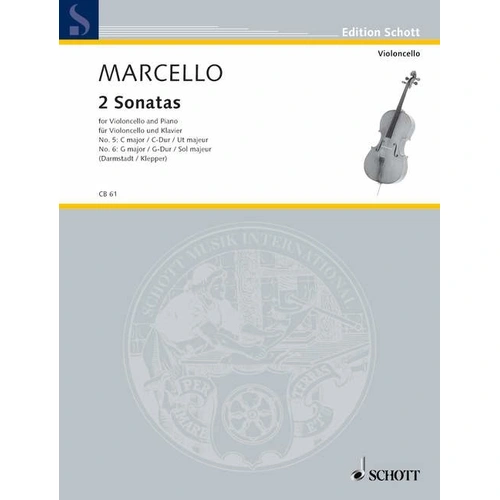Marcello - 2 Sonatas for Cello/Piano G Major & C Major, Schott Music, 44 Pages