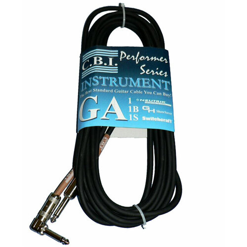 C.B.I. Cables GA1B All American Series 20ft Instrument Cable with 1 x Right Angle Jack