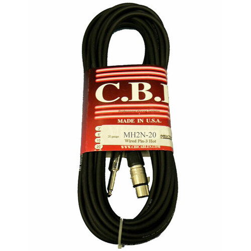 C.B.I. Cables Artist MH2 Series 20ft Microphone Cable XLR-QTR