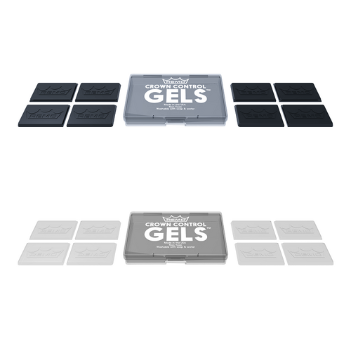 Remo Crown Control Gels - Clear, 8 Pieces, Non-Toxic, Overtone Dampening for Drums and Percussion, Washable, Stick Bag Friendly