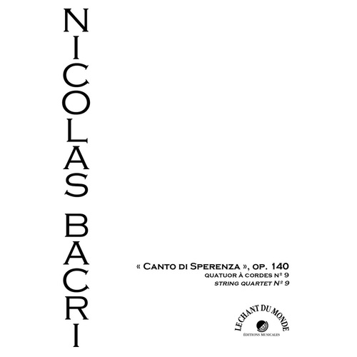 Bacri - String Quaret No 9 Op 140 Score/Parts