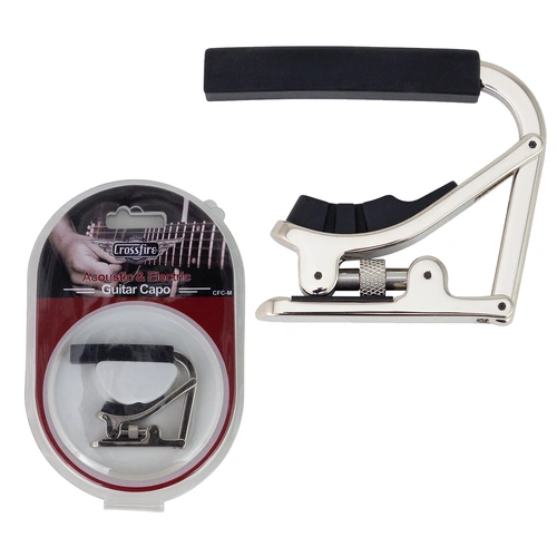 Crossfire Multi-Function Capo for Acoustic and Electric Guitars (Chrome)