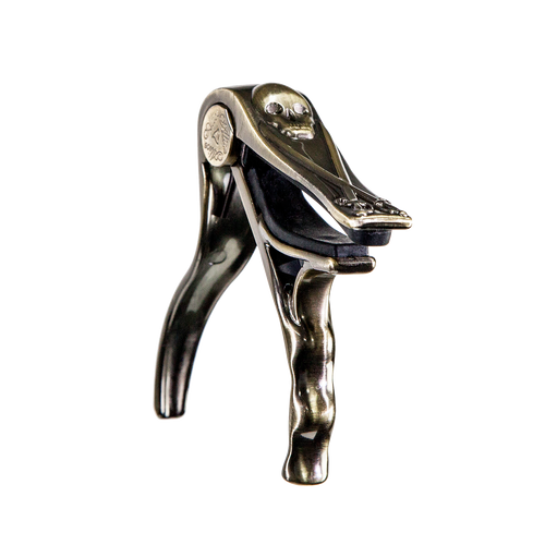 Crossfire Skull Trigger-Style Acoustic Guitar Capo - Bronze