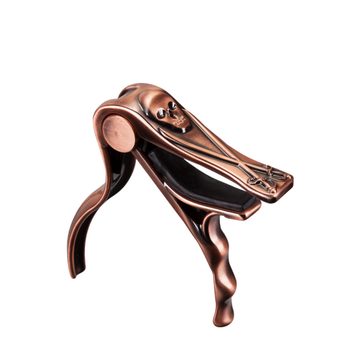 Crossfire Trigger-Style Skull Acoustic Guitar Capo Antique Bronze