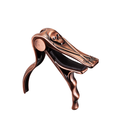 Crossfire Trigger-Style Skull Acoustic Guitar Capo Antique Bronze