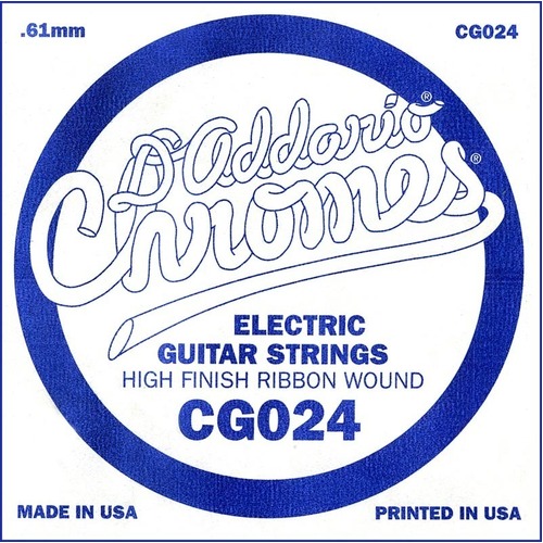 D'Addario CG024 Flat Wound Electric Guitar Single String, .024
