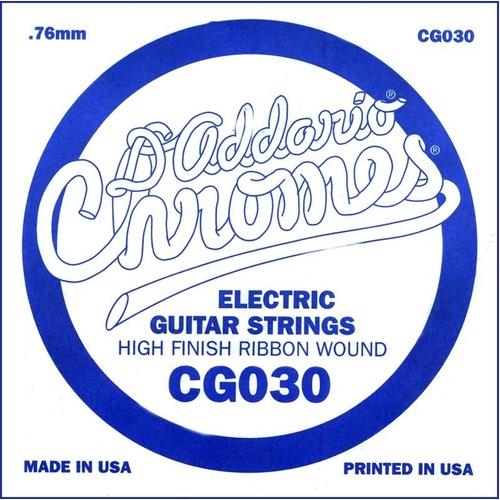 D'Addario CG030 Flat Wound Electric Guitar Single String, .030