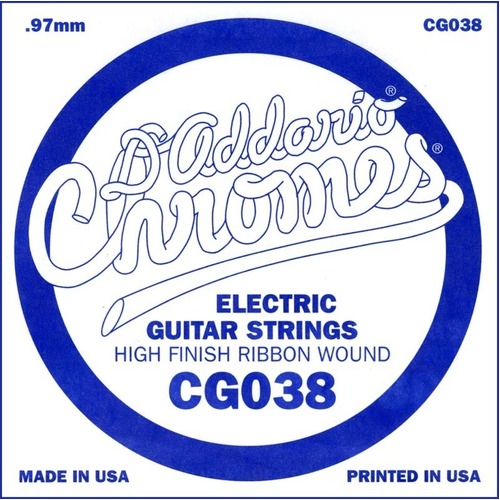 D'Addario CG038 Flat Wound Electric Guitar Single String, .038