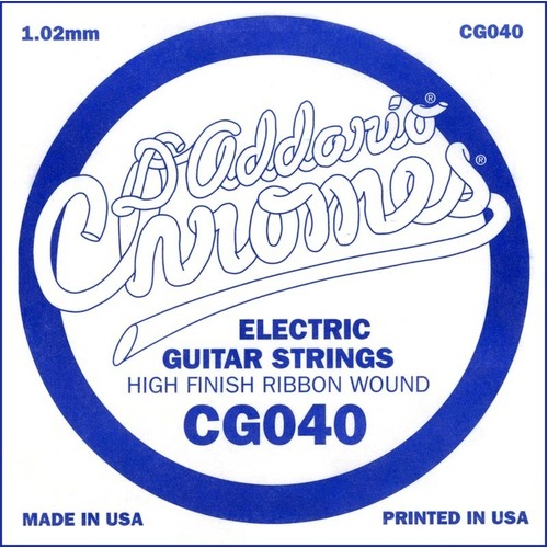 D'Addario CG040 Flat Wound Electric Guitar Single String, .040