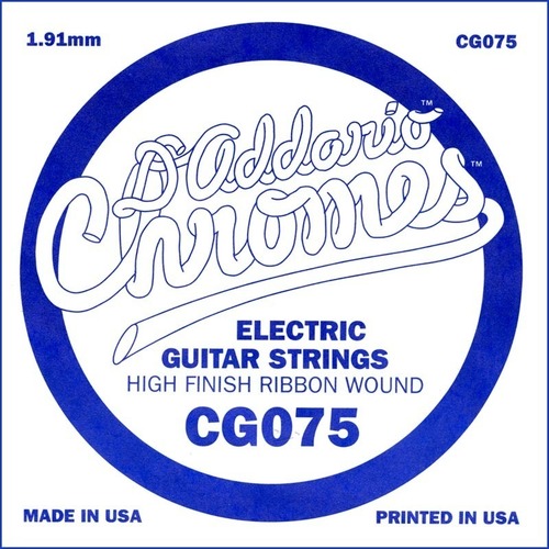 D'Addario CG075 Flat Wound Electric Guitar Single String, .075