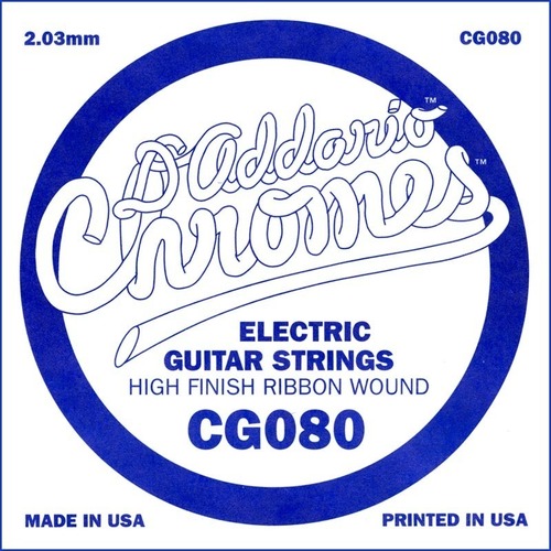 D'Addario CG080 Flat Wound Electric Guitar Single String, .080