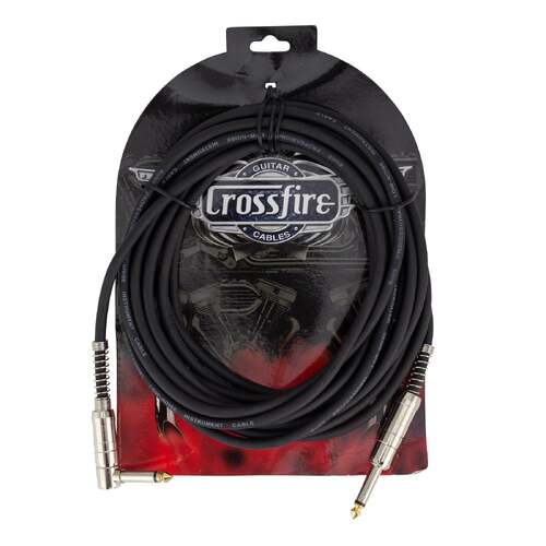 Crossfire 20' / 6 Metre Instrument Cable with Straight/Angled Metal Jacks