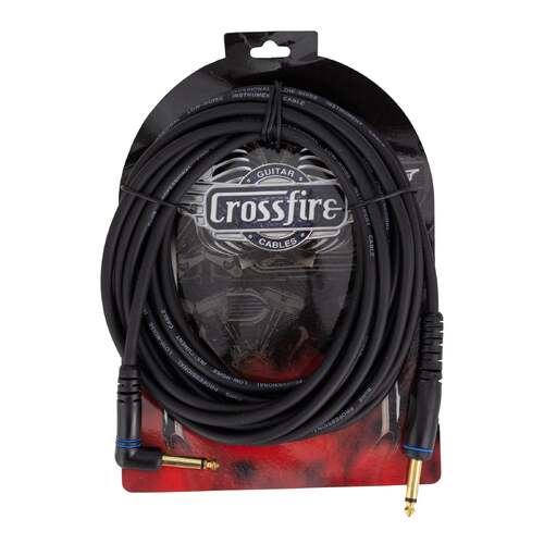 Crossfire 20' / 6 Metre Instrument Cable with Straight/Angled Moulded Jacks