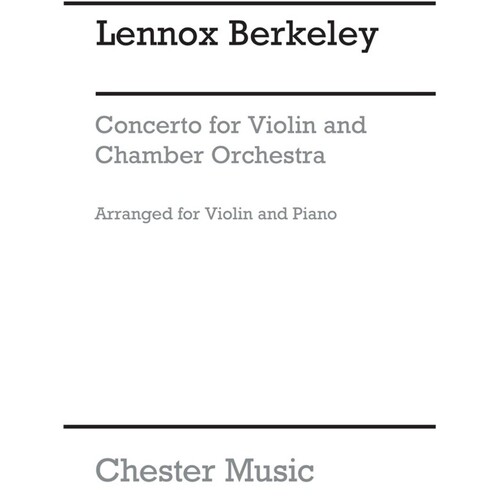 Berkeley - Concerto Op 59 For Violin/Piano (Softcover Book)