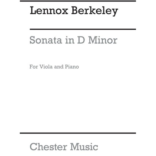 Berkeley - Sonata D Minor Viola/Piano (Softcover Book)