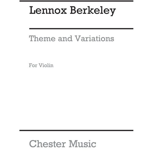 Berkeley - Theme And Variations Op 33 No 1 Solo Violin (Softcover Book)
