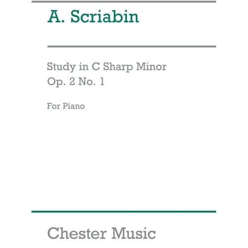Scriabin - Study C Sharp Minor Op 2 No 1 Piano (Softcover Book)