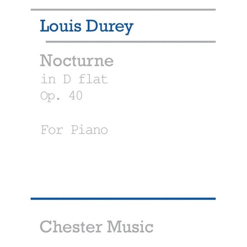 Durey - Nocturne In D Flat Op 40 For Piano (Softcover Book)