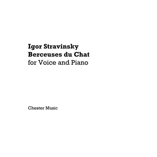 Stravinsky - Berceuses Du Chat Voice/Piano (Softcover Book)