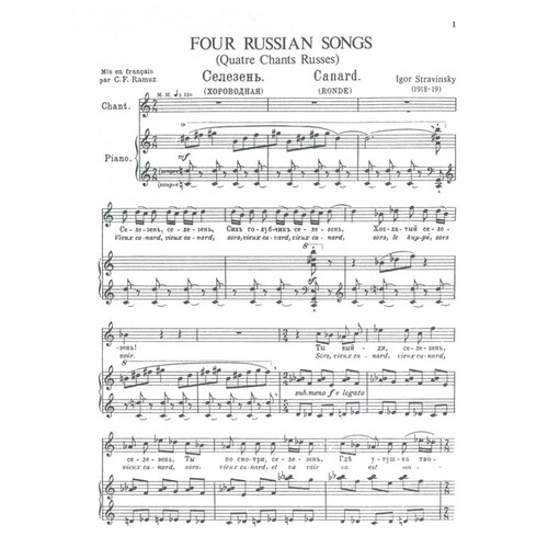 Stravinsky - Four Russian Songs High Voice/Piano