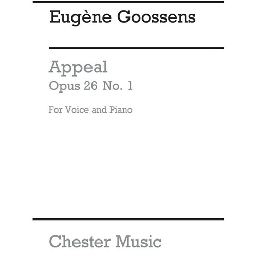 Goossens - Appeal Op 26 No 1 Medium Voice/Piano (Pod) (Softcover Book)