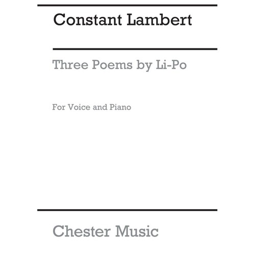 Lambert - 3 Poems Of Li-Po Medium Voice/Piano (Softcover Book)