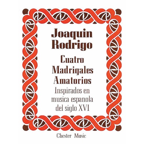 Rodrigo - Cuatro Madrigales Amatorios High Voice/Piano (Softcover Book)