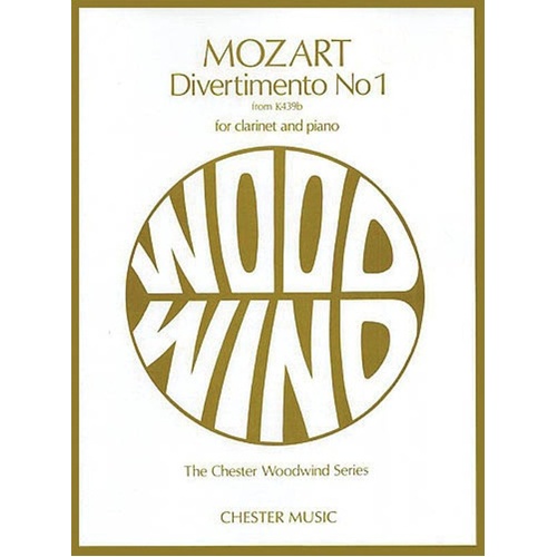 Mozart Divertimento No. 1 for Clarinet and Piano - Score and Part Included