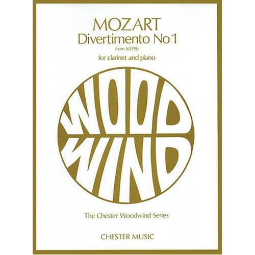 Mozart Divertimento No. 1 for Clarinet and Piano - Score and Part Included