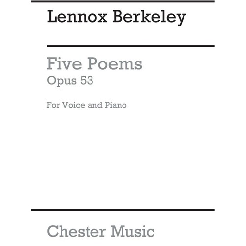 Berkeley 5 Poems Op 53 Voice And Piano (Softcover Book)