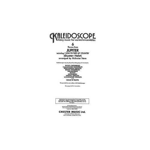 Kaleidoscope 06 Jupiter by Gustav Holst, Edited by Nicholas Hare, Ensemble Arrangement, Chester Music, 1 Page