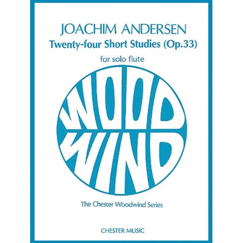 Andersen 24 Short Studies Op 33 Flute (Softcover Book)