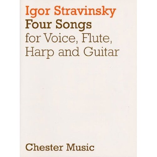 Stravinsky 4 Songs Voi/Flute/Harp/Guitar Score Book