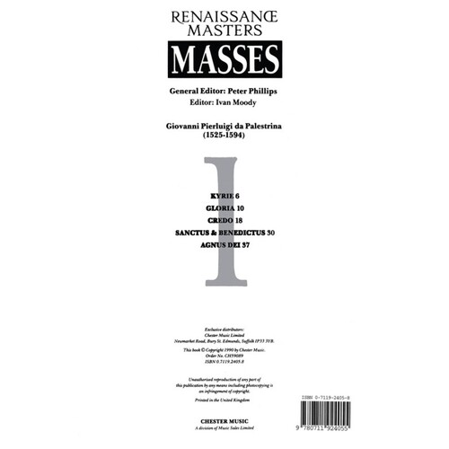 Palestrina Missa Dies Sanctificatus SATB