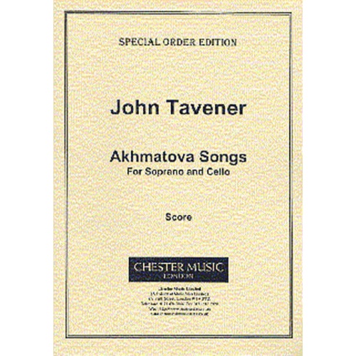 Tavener Akhmatova Soprano/Cello Score Book