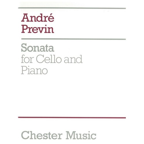 Previn Sonata Cello And Piano (Softcover Book)