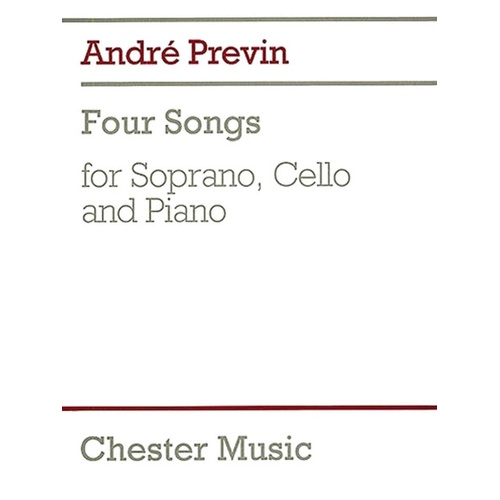 Previn 4 Songs Soprano/Cello/Piano (Softcover Book)
