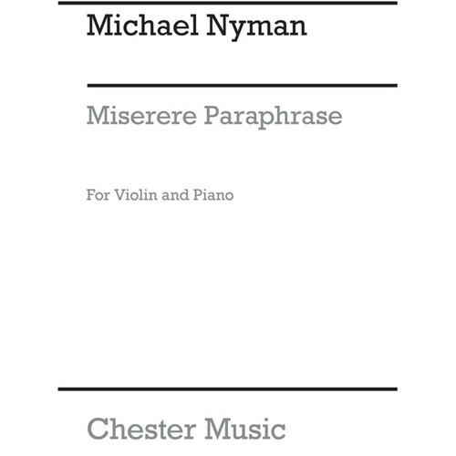 Miserere Paraphrase For Violin/Piano (Softcover Book)