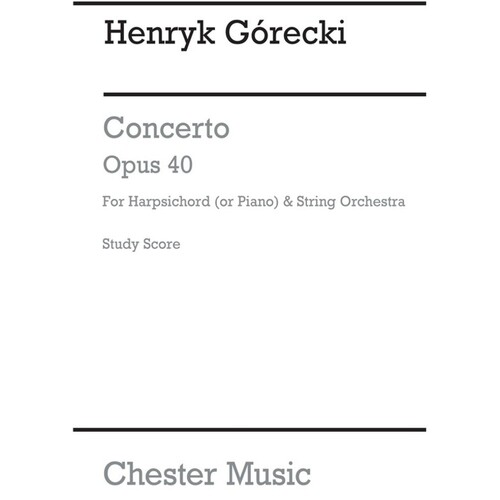 Concerto For Harpsichord And Orch (Music Score) Book