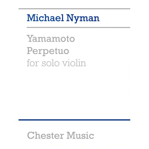 Nyman Yamamoto Perpetuo Solo Violin (Softcover Book)