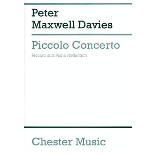 Maxwell Davies Piccolo Concerto/Piano Red. (Softcover Book)