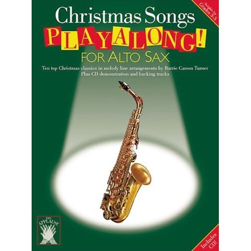Applause Playalong Xmas Alto Sax Softcover Book/CD