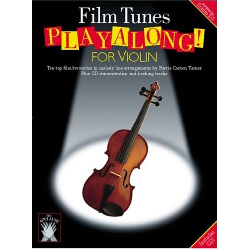 Applause Playalong Film Tunes Violin Softcover Book/CD