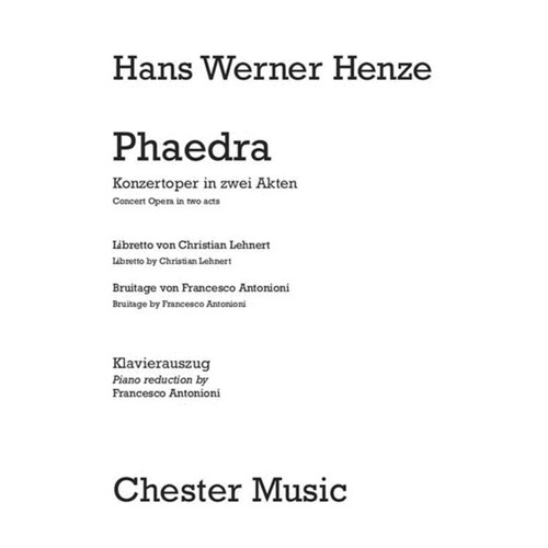 Henze - Phaedra Vocal Score