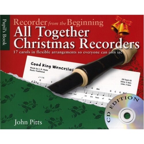 Recorder From The Beginning All Together Xmas Softcover Book/CD
