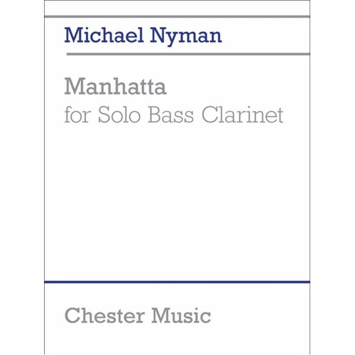 Manhatta For Solo Bass Clarinet (Softcover Book)